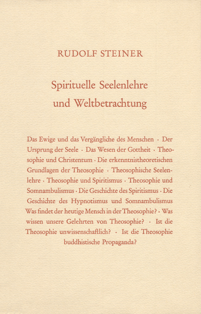 Spirituelle Seelenlehre und Weltbetrachtung